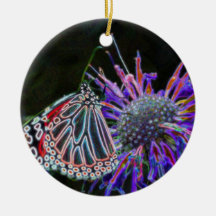 Butterfly On Flower Digital Art Ornament