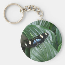 Butterfly on Leaf Keychain