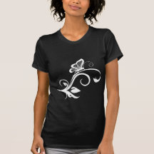 Butterfly On Leafy Vine Tshirts