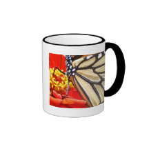 Butterfly on Zinnia Coffee Mugs