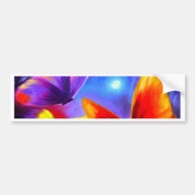 Butterfly Parade Painting Art - Multi Bumper Stickers