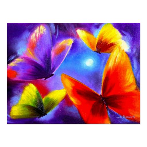 Butterfly Parade Painting Art - Multi Postcards