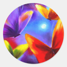 Butterfly Parade Painting Art - Multi Sticker