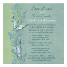 Butterfly Pastel Floral Wedding Invitation