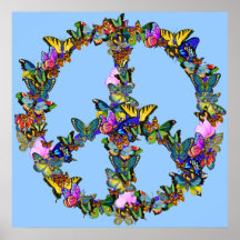 Butterfly Peace Symbol Posters