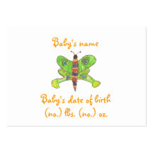 Butterfly pocket birth announcement business card
