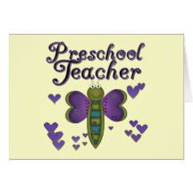 Butterfly Preschool Teacher Tshirts and Gifts Greeting Card