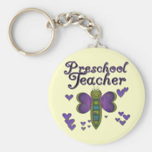 Butterfly Preschool Teacher Tshirts and Gifts Key Chain
