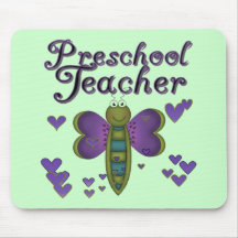 Butterfly Preschool Teacher Tshirts and Gifts Mousepad