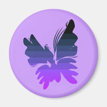 butterfly.purple.blue.outline fridge magnets