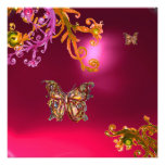 BUTTERFLY  RED RUBY , bright pink yellow brown Announcement
