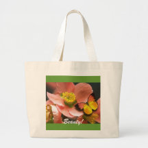 Butterfly resting on flower bags