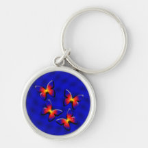 Butterfly Round Keychain