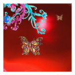 BUTTERFLY  RUBY ,blue bright pink red Personalised Announcement