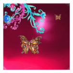 BUTTERFLY  RUBY ,blue bright pink red Personalised Invitations