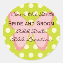 Butterfly "Save the Date" Wedding Sticker