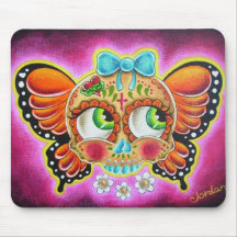 Butterfly sugar skull mousemat