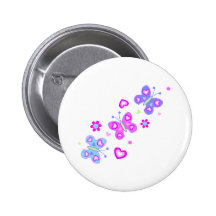 butterfly with hearts button