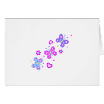 butterfly with hearts greeting cards