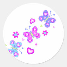 butterfly with hearts stickers