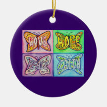 Butterfly Words Wings Inspirational Ornament Charm