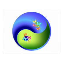Butterfly Yin Yang Post Card