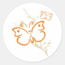 Butterfly Yoga Round Stickers