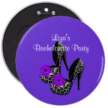 Button Bachelorette Party Purple leopard Shoe