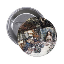 Button: Mad Hatter Tea Party - Alice in Wonderland