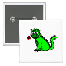 Button mit Drachen-Motiv, rechteckig