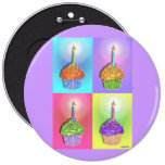 Buttons, Pins - Birthday Cupcakes