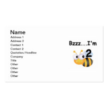 Buzz Bumblebee 2nd Birthday T-shirts and Gifts Business Card Template