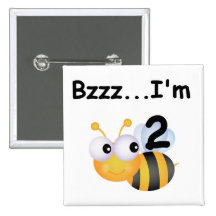 Buzz Bumblebee 2nd Birthday T-shirts and Gifts Pinback Button