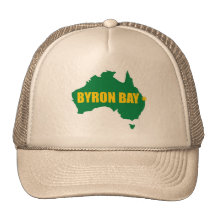 Byron Bay Green and Gold Map Cap Trucker Hats
