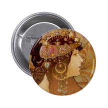 Byzantine Brunette, 1897 Button