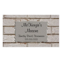 C001 BIZ - Brick Layer / Stonemason Business Cards