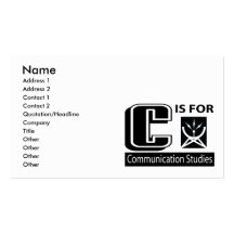C Is For Communication Studies Business Card Template