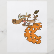 c is for cow funny moo cow cartoon character flyer