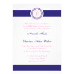 C Monogram Dot Circle Wedding Invitations (Navy)
