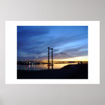 Cable Bridge Blur sunset Posters