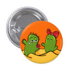 cactus flower love button buttons