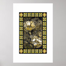 Cactus Flowers at Night Poster