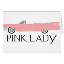 caddy pink lady greeting card