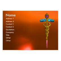 CADUCEUS AGATE, vibrant gold pink yellow orange Business Card Template