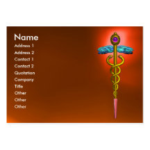 CADUCEUS AGATE, vibrant gold pink yellow orange Business Cards