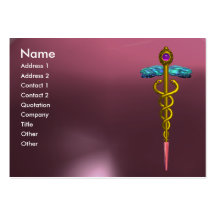 CADUCEUS AMETHYST vibrant gold pink purple grey Business Card