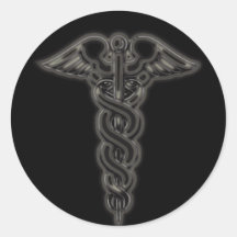 Caduceus Round Stickers