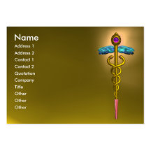 CADUCEUS, TOPAZ YELLOW  vibrant gold amethyst Business Card Templates