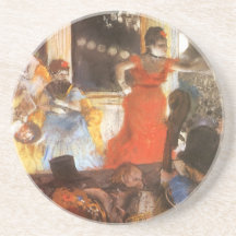 Cafe Concert at Les Ambassadeurs by Edgar Degas Beverage Coasters