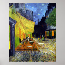 Cafe Terrace at Night Poster